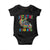 Autistic Dino Rex Driving Monster Truck Baby Onesie Autism Is My Superpower TS02 Black Print Your Wear