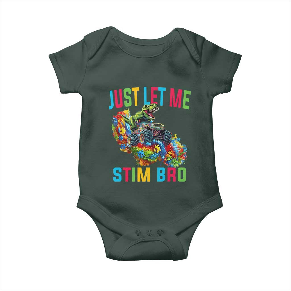 Autistic Dino Rex Driving Monster Truck Baby Onesie Autism Is My Superpower TS02 Print Your Wear