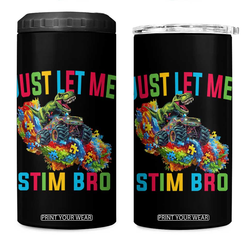 Autistic Dino Rex Driving Monster Truck 4 in 1 Can Cooler Tumbler Autism Is My Superpower TS02 One Size: 16 oz Black Print Your Wear