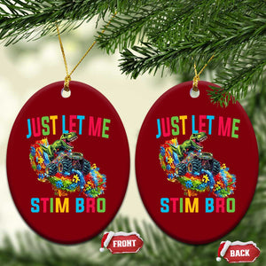 Autistic Dino Rex Driving Monster Truck Ceramic Ornament Autism Is My Superpower TS02 Print Your Wear