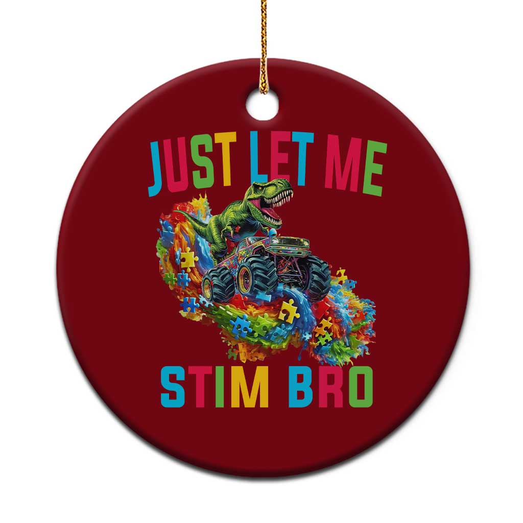 Autistic Dino Rex Driving Monster Truck Ceramic Ornament Autism Is My Superpower TS02 1pc Red Print Your Wear