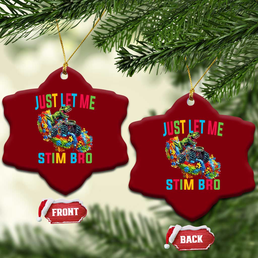 Autistic Dino Rex Driving Monster Truck Ceramic Ornament Autism Is My Superpower TS02 Print Your Wear