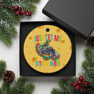 Autistic Dino Rex Driving Monster Truck Ceramic Ornament Autism Is My Superpower TS02 1pc Yellow Cheese Print Your Wear
