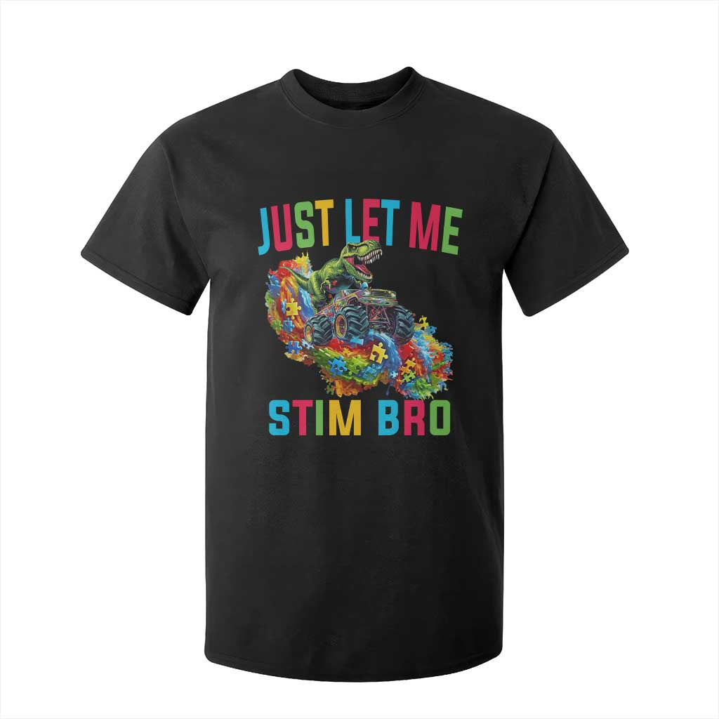 Autistic Dino Rex Driving Monster Truck T Shirt For Kid Autism Is My Superpower TS02 Black Print Your Wear