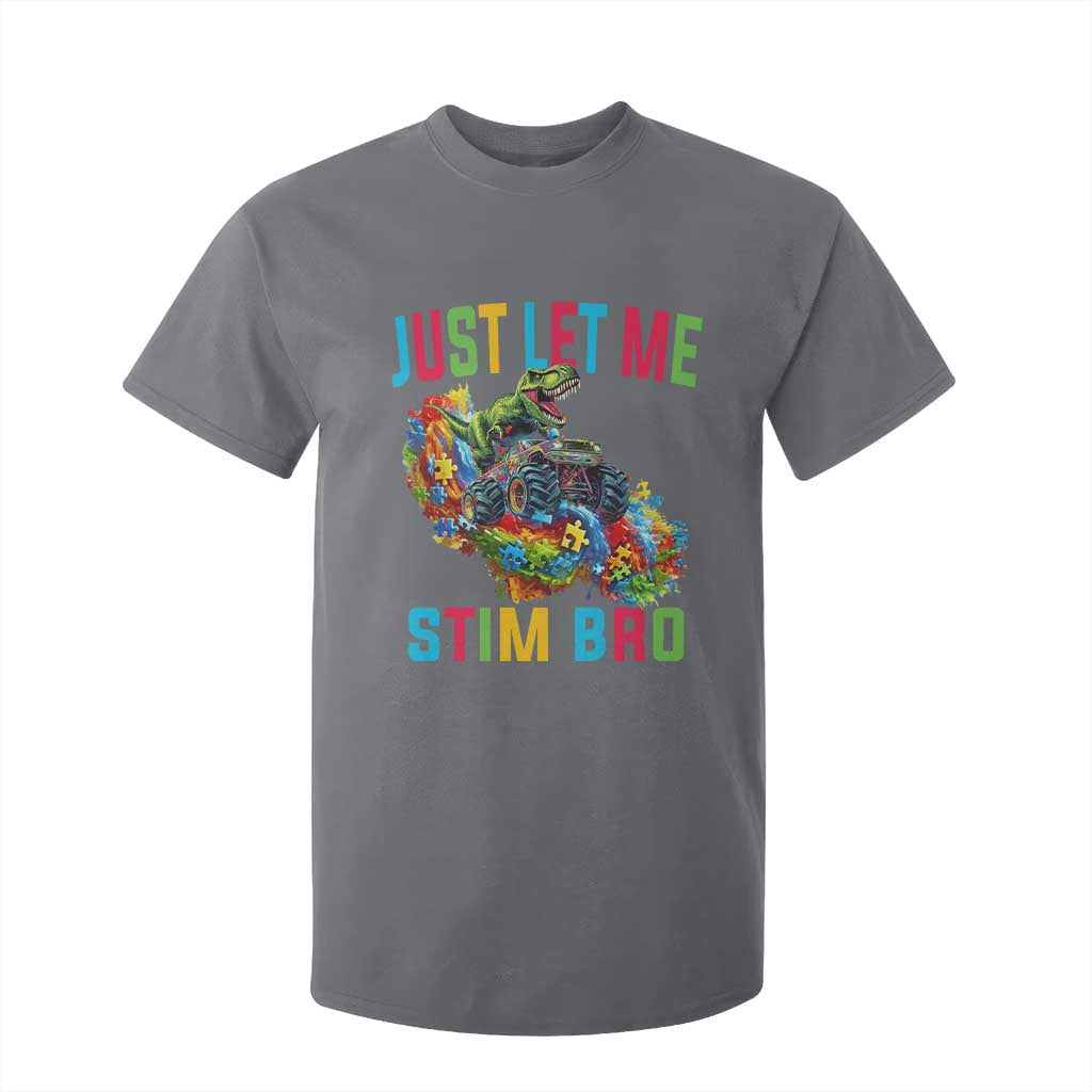 Autistic Dino Rex Driving Monster Truck T Shirt For Kid Autism Is My Superpower TS02 Charcoal Print Your Wear