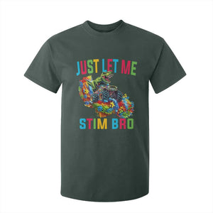 Autistic Dino Rex Driving Monster Truck T Shirt For Kid Autism Is My Superpower TS02 Dark Forest Green Print Your Wear