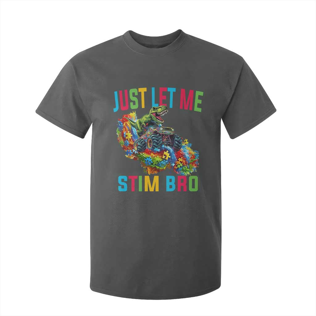 Autistic Dino Rex Driving Monster Truck T Shirt For Kid Autism Is My Superpower TS02 Dark Heather Print Your Wear