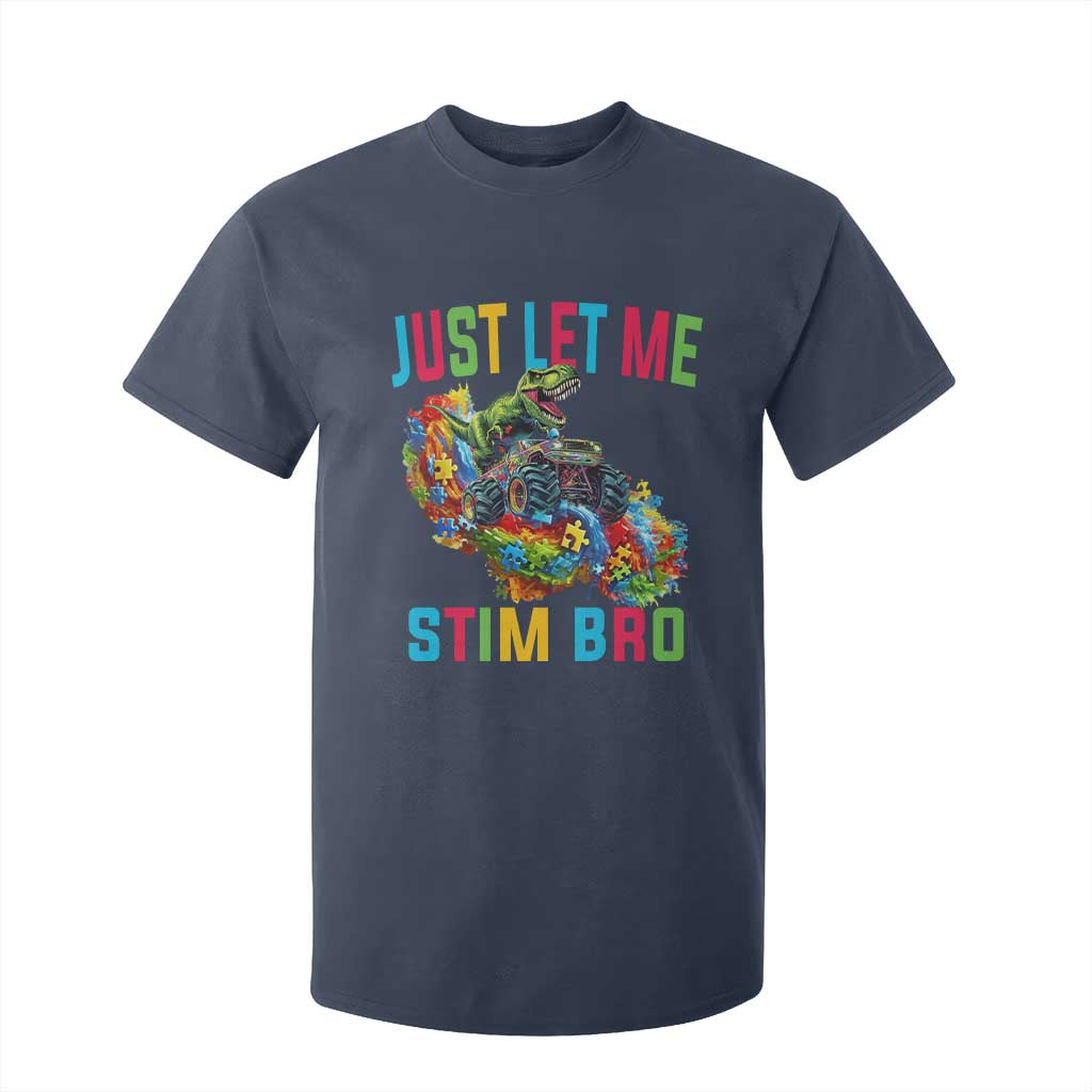 Autistic Dino Rex Driving Monster Truck T Shirt For Kid Autism Is My Superpower TS02 Navy Print Your Wear