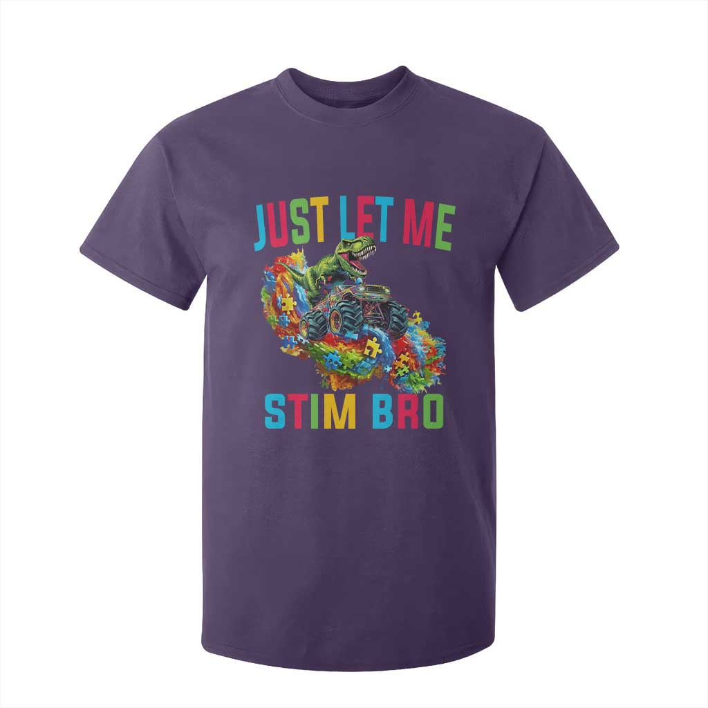 Autistic Dino Rex Driving Monster Truck T Shirt For Kid Autism Is My Superpower TS02 Purple Print Your Wear