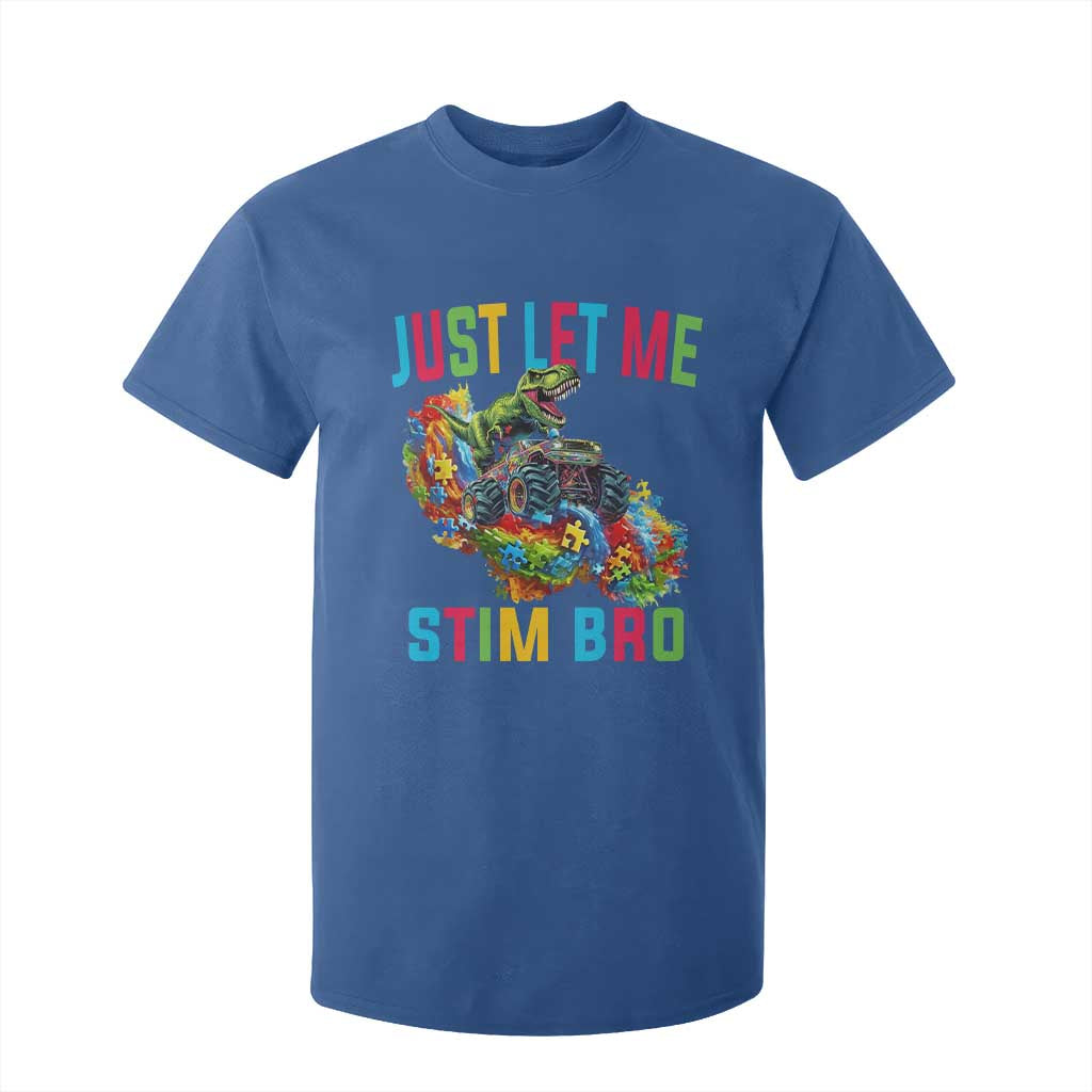 Autistic Dino Rex Driving Monster Truck T Shirt For Kid Autism Is My Superpower TS02 Royal Blue Print Your Wear