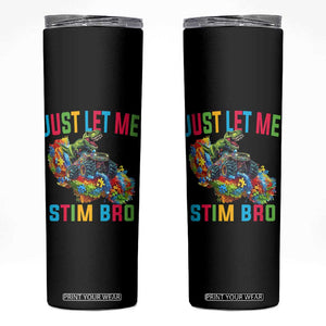 Autistic Dino Rex Driving Monster Truck Skinny Tumbler Autism Is My Superpower TS02 Black Print Your Wear
