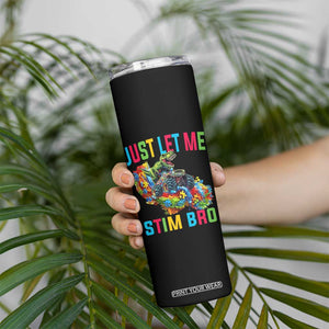 Autistic Dino Rex Driving Monster Truck Skinny Tumbler Autism Is My Superpower TS02 Print Your Wear