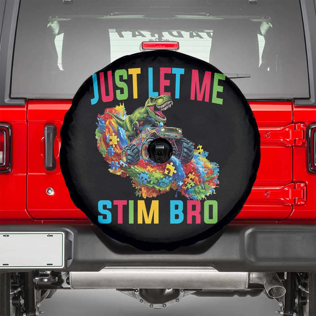 Autistic Dino Rex Driving Monster Truck Spare Tire Cover Autism Is My Superpower TS02 Black Print Your Wear