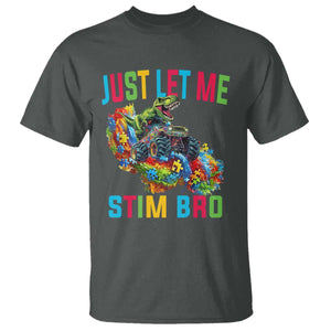 Autistic Dino Rex Driving Monster Truck T Shirt Autism Is My Superpower TS02 Dark Heather Print Your Wear