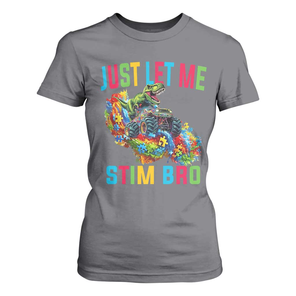 Autistic Dino Rex Driving Monster Truck T Shirt For Women Autism Is My Superpower TS02 Charcoal Print Your Wear