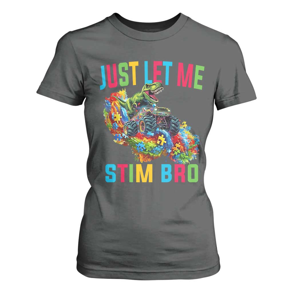 Autistic Dino Rex Driving Monster Truck T Shirt For Women Autism Is My Superpower TS02 Dark Heather Print Your Wear