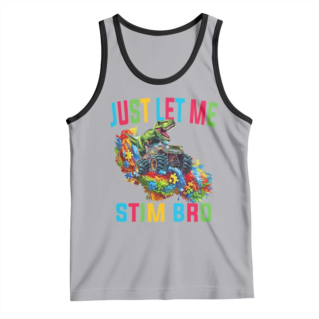Autistic Dino Rex Driving Monster Truck Tank Top Autism Is My Superpower TS02 Athletic Heather Black Print Your Wear