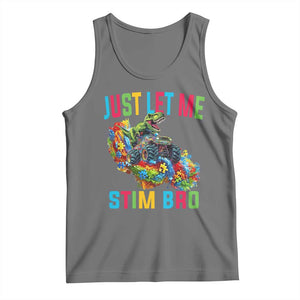 Autistic Dino Rex Driving Monster Truck Tank Top Autism Is My Superpower TS02 Black Heather Print Your Wear