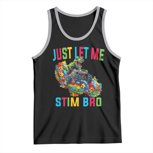 Autistic Dino Rex Driving Monster Truck Tank Top Autism Is My Superpower TS02 Black Athletic Heather Print Your Wear