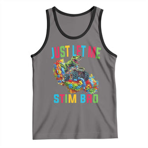 Autistic Dino Rex Driving Monster Truck Tank Top Autism Is My Superpower TS02 Deep Heather Black Print Your Wear