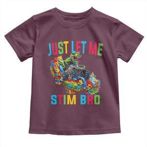 Autistic Dino Rex Driving Monster Truck Toddler T Shirt Autism Is My Superpower TS02 Maroon Print Your Wear
