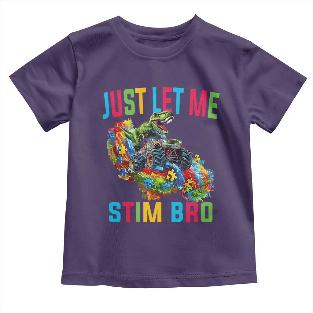 Autistic Dino Rex Driving Monster Truck Toddler T Shirt Autism Is My Superpower TS02 Purple Print Your Wear