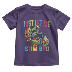 Autistic Dino Rex Driving Monster Truck Toddler T Shirt Autism Is My Superpower TS02 Purple Print Your Wear