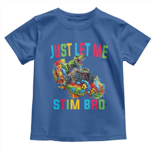 Autistic Dino Rex Driving Monster Truck Toddler T Shirt Autism Is My Superpower TS02 Royal Blue Print Your Wear