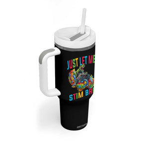Autistic Dino Rex Driving Monster Truck Tumbler With Handle Autism Is My Superpower TS02 Print Your Wear