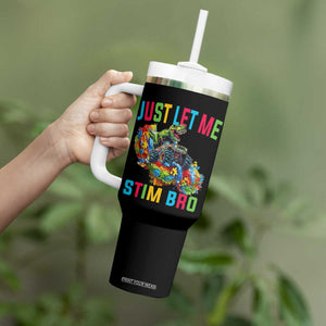 Autistic Dino Rex Driving Monster Truck Tumbler With Handle Autism Is My Superpower TS02 Print Your Wear