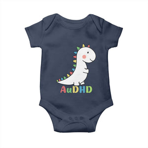 Cute Dinosaur AuDHD Baby Onesie ADHD Awareness TS02 Navy Print Your Wear