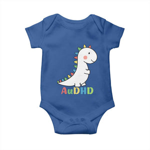 Cute Dinosaur AuDHD Baby Onesie ADHD Awareness TS02 Royal Blue Print Your Wear