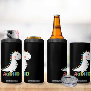 Cute Dinosaur AuDHD 4 in 1 Can Cooler Tumbler ADHD Awareness TS02 Print Your Wear