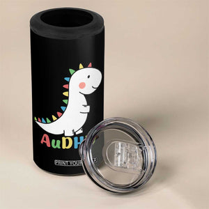 Cute Dinosaur AuDHD 4 in 1 Can Cooler Tumbler ADHD Awareness TS02 Print Your Wear
