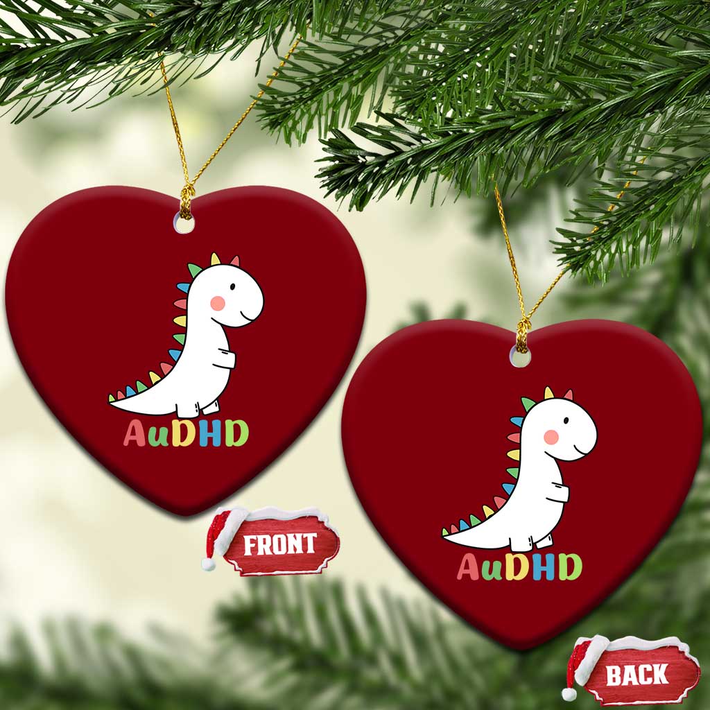 Cute Dinosaur AuDHD Ceramic Ornament ADHD Awareness TS02 Print Your Wear