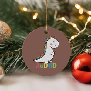 Cute Dinosaur AuDHD Ceramic Ornament ADHD Awareness TS02 1pc Mocha Print Your Wear
