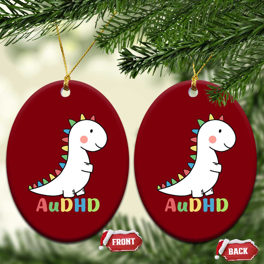 Cute Dinosaur AuDHD Ceramic Ornament ADHD Awareness TS02 Print Your Wear