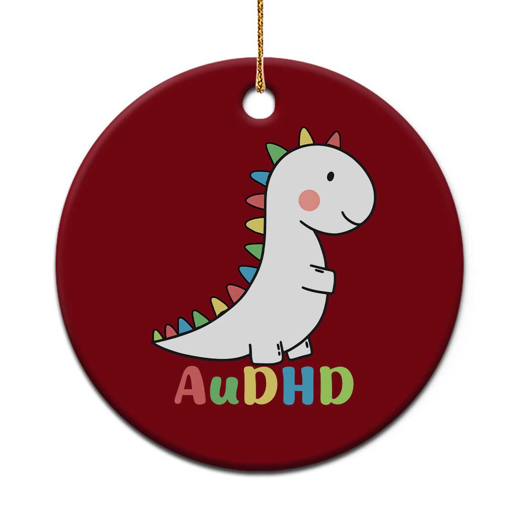 Cute Dinosaur AuDHD Ceramic Ornament ADHD Awareness TS02 1pc Red Print Your Wear