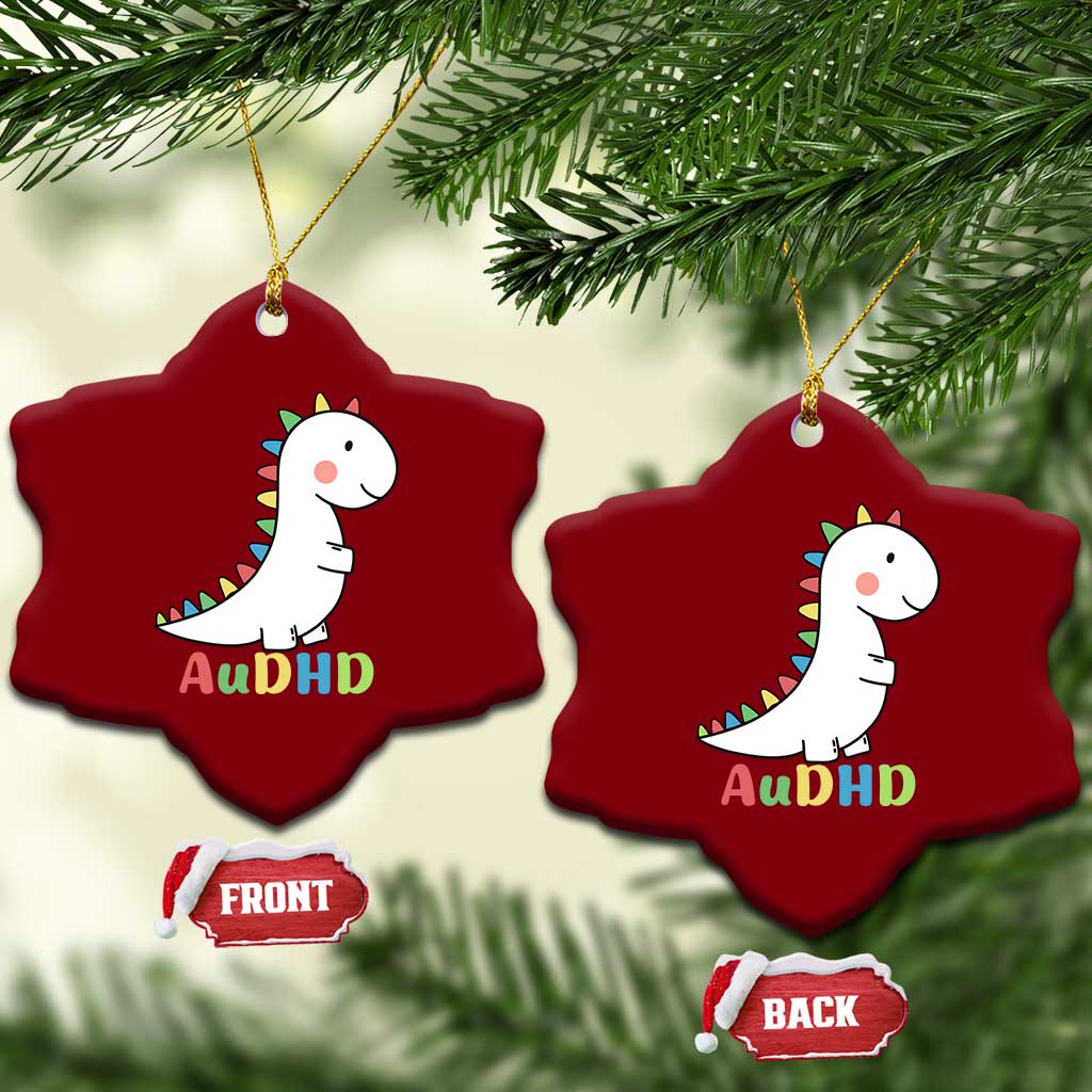 Cute Dinosaur AuDHD Ceramic Ornament ADHD Awareness TS02 Print Your Wear