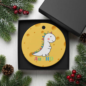 Cute Dinosaur AuDHD Ceramic Ornament ADHD Awareness TS02 1pc Yellow Cheese Print Your Wear
