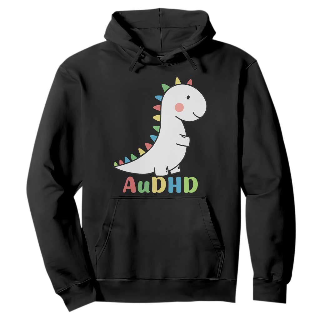 Cute Dinosaur AuDHD Hoodie ADHD Awareness TS02 Black Print Your Wear