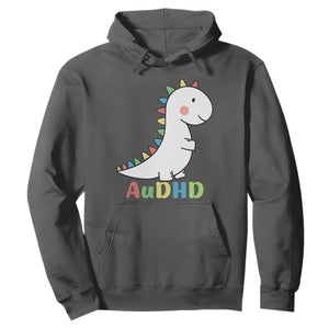 Cute Dinosaur AuDHD Hoodie ADHD Awareness TS02 Dark Heather Print Your Wear