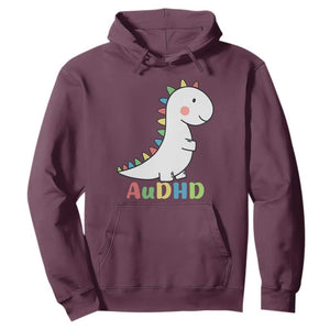 Cute Dinosaur AuDHD Hoodie ADHD Awareness TS02 Maroon Print Your Wear