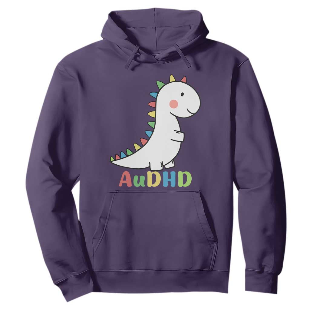 Cute Dinosaur AuDHD Hoodie ADHD Awareness TS02 Purple Print Your Wear