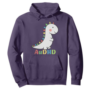 Cute Dinosaur AuDHD Hoodie ADHD Awareness TS02 Purple Print Your Wear