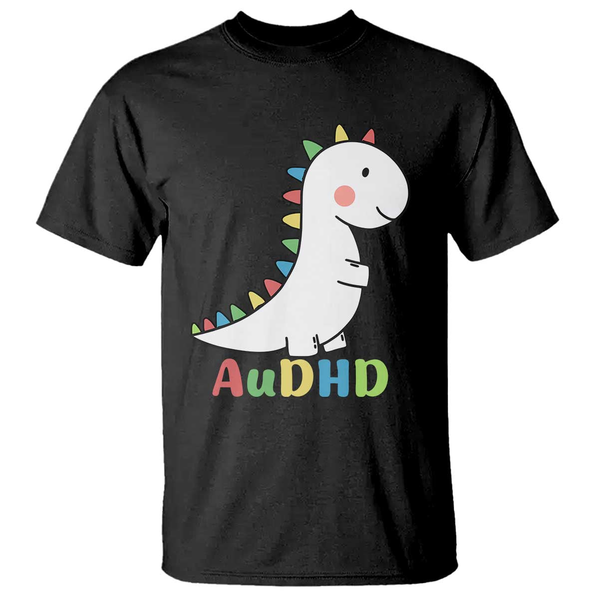 Cute Dinosaur AuDHD T Shirt ADHD Awareness TS02 Black Print Your Wear