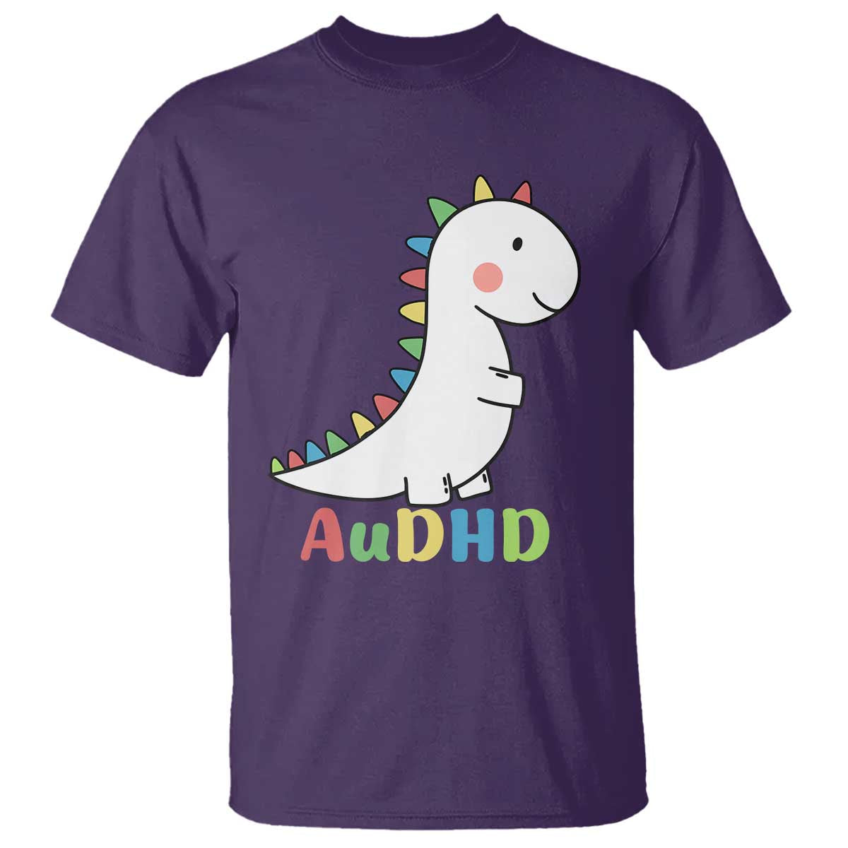Cute Dinosaur AuDHD T Shirt ADHD Awareness TS02 Purple Print Your Wear