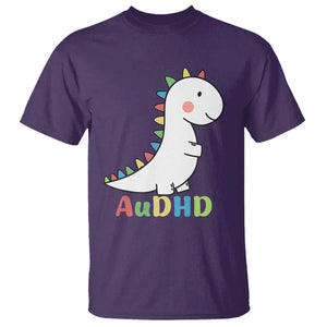 Cute Dinosaur AuDHD T Shirt ADHD Awareness TS02 Purple Print Your Wear