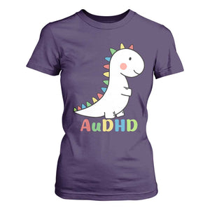 Cute Dinosaur AuDHD T Shirt For Women ADHD Awareness TS02 Purple Print Your Wear
