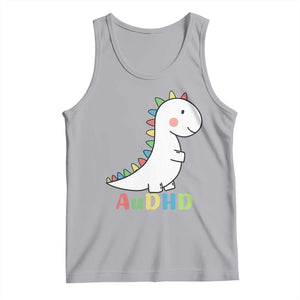 Cute Dinosaur AuDHD Tank Top ADHD Awareness TS02 Athletic Heather Print Your Wear